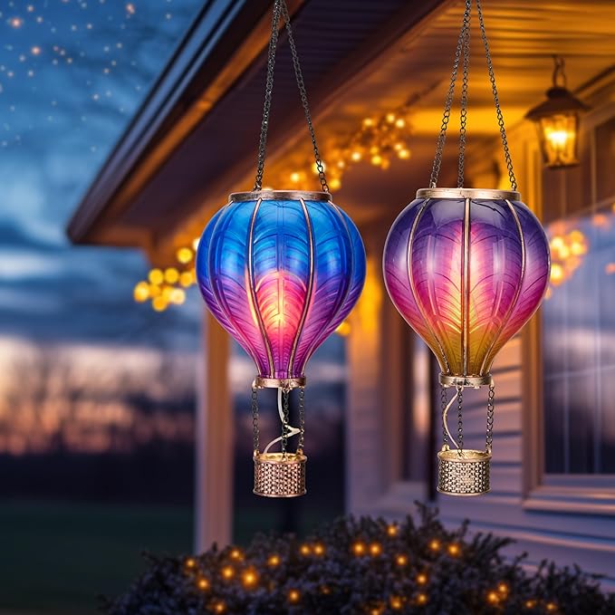 TERESA'S COLLECTIONS 2 Pack Hanging Solar Lantern Outdoor Garden Decor - Image 6