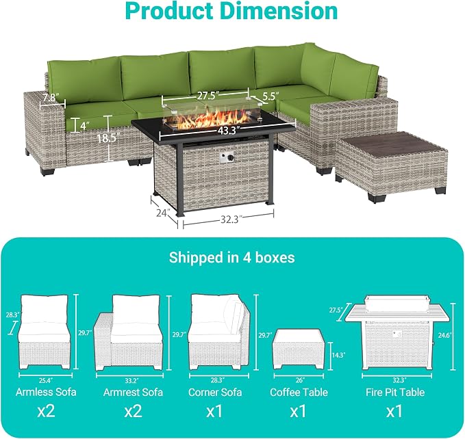7-Piece Outdoor Patio Furniture Set - Image 7