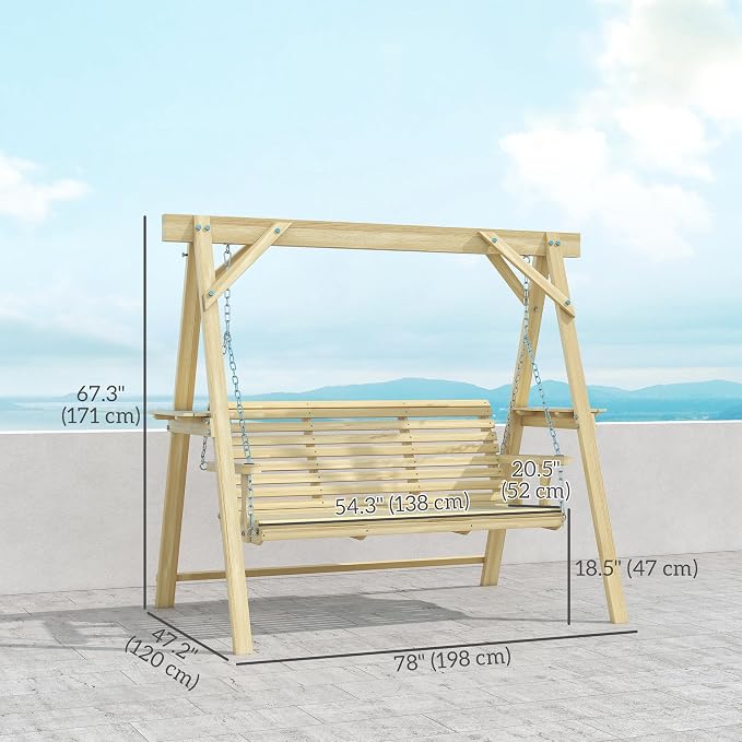Outsunny 3 Seat Porch Swing - Image 7