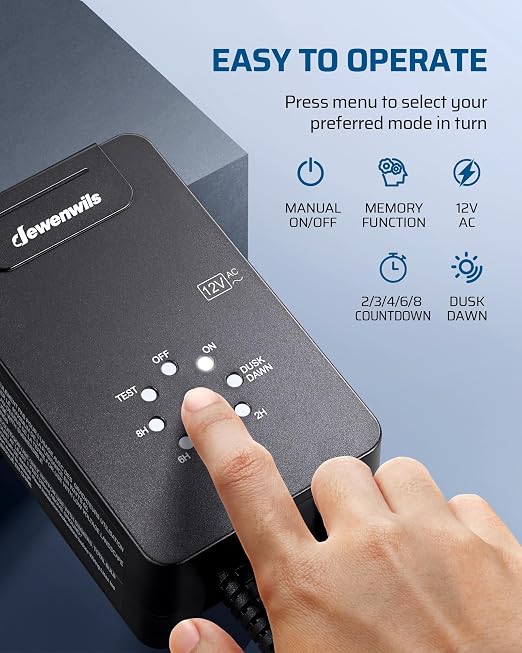 DEWENWILS 60W Low Voltage Landscape Transformer, 120V AC to 12V AC Outdoor - Image 4