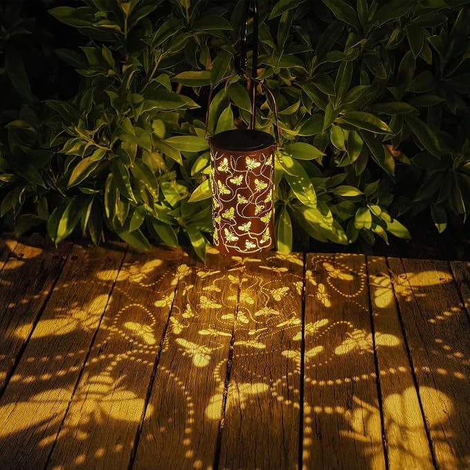 Solar Honeybee Lanterns Outdoor Hanging Decor Lantern, Waterproof Hollow Out - Image 2