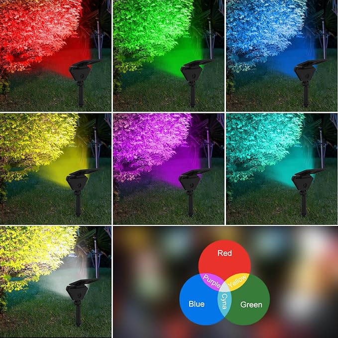 T-SUN Solar Spotlights Outdoor, Color Changing Landscape Lights, Halloween - Image 3