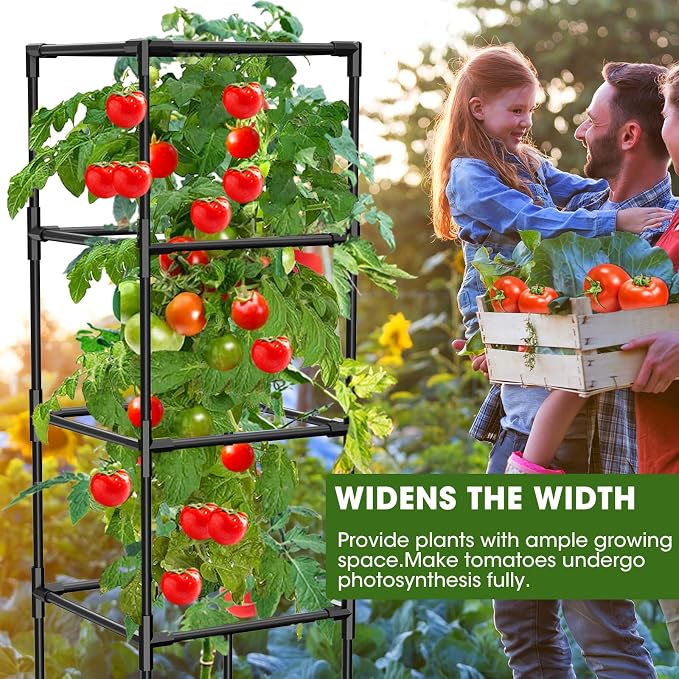 3 Pack Tomato Cages, Square Tomato Plant Stakes Support Cages Trellis - Image 5