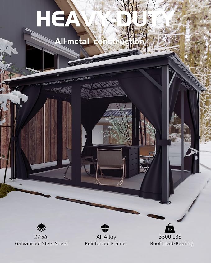 GarveeLife Hardtop Gazebo 12 ft x14 ft - Image 5