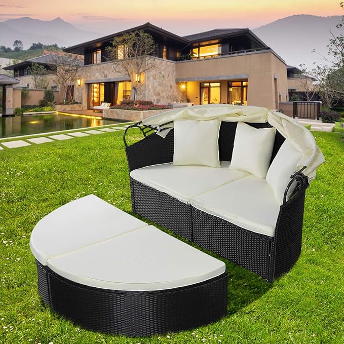 Tangkula Patio Furniture Outdoor Lawn Backyard Poolside Garden Round - Image 2