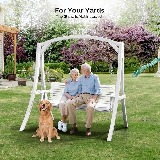 VINGLI 5FT Wooden Swing Frame, 1000LBS Heavy Duty A-Frame Porch Swing Stand - Image 8