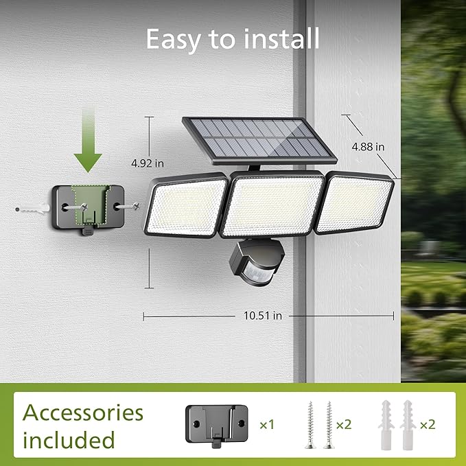 Philips Solar Security Light Outdoor 302 LED 1200lm，Solar-Powered Waterproof - Image 5