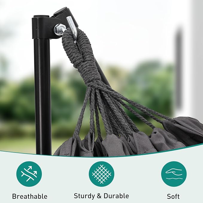 Ainfox Hammock with Foldable Stand, 2 in 1 Hammock and Swinging Chair with - Image 3