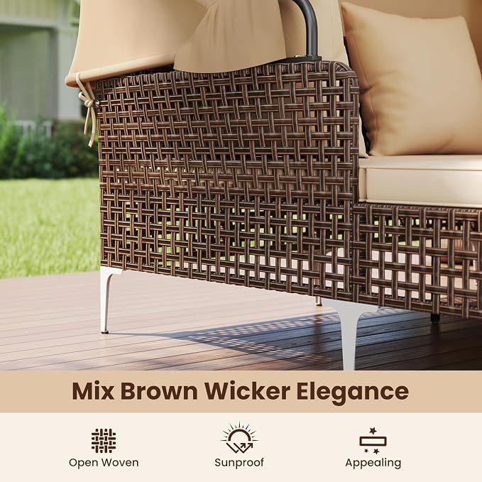 Tangkula Outdoor Rattan Daybed - Image 7