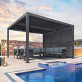 PURPLE LEAF Louvered Pergola 94AS 12' x 12' Outdoor Aluminum Pergola by PURPLELEAF