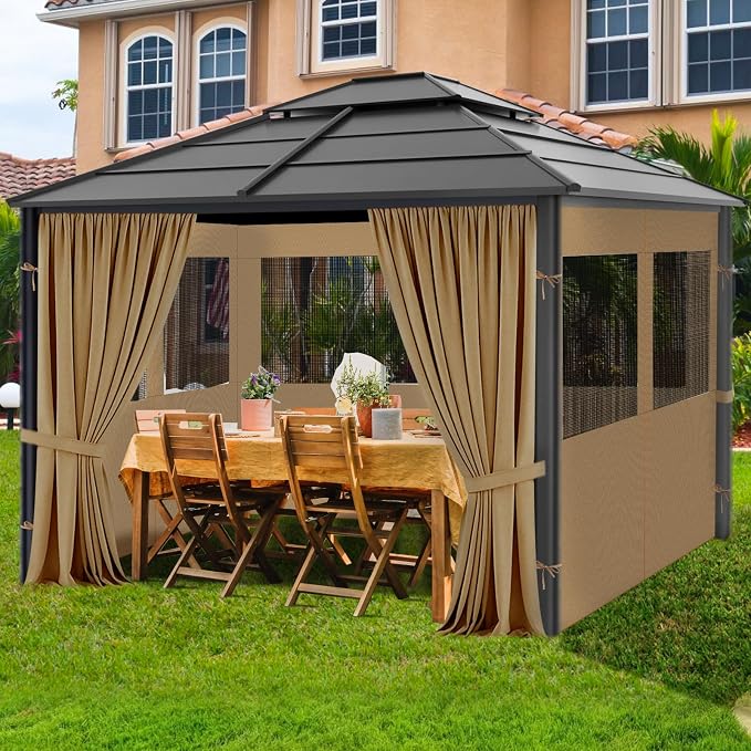 Gazebo Privacy Curtain 10'x12', Replacement Curtains - Image 2