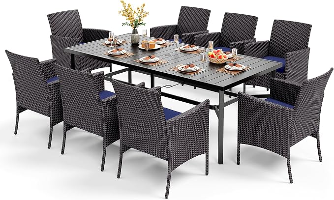PHI VILLA 9 Pieces Outdoor Dining Set by PHIVILLAThepioneerofcomfortablehouseholdsupplies