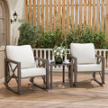 Outdoor Rocking Bistro Set, Patio Rocking Chairs Set of 2 by VonzoyHome
