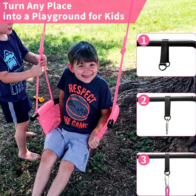 Hi-Na Tree Swing for Kids, Adjustable Toddler Rope Swing Seat - Image 6