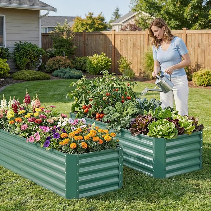 ZORMY 6×2×1.4ft Galvanized Raised Garden Bed Kit, Metal Planter Boxes Outdoor - Image 2