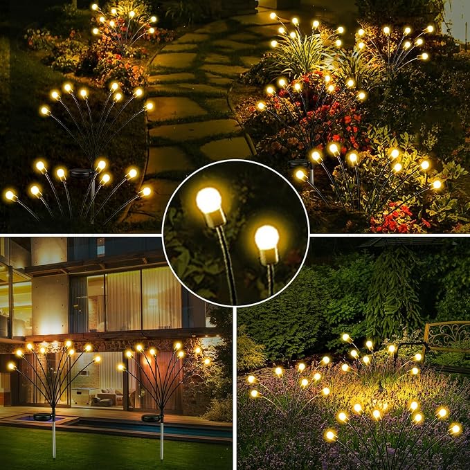 10-Pack Solar Garden Lights, 80 LED Solar Lights Outdoor - Image 5
