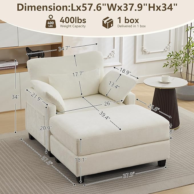 57.5" Oversized Chaise Lounge - Image 2