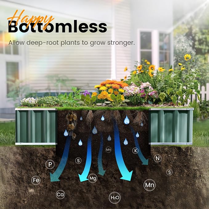 KING BIRD Raised Garden Bed 101" x 36" x 12" 4 Installation Methods - Image 6