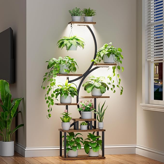 Plant Stand Indoor with Grow Lights by BACEKOLL