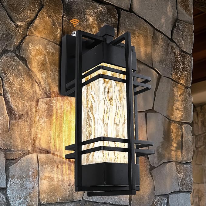 WIHTU Dusk to Dawn Outdoor Front Porch Light Fixtures Wall Mount, Waterproof by WIHTU