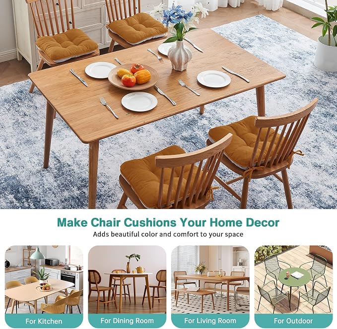 BETU Chair Cushions for Dining Chairs Set of 4, 3.5" Thick Kitchen Table Chair - Image 5