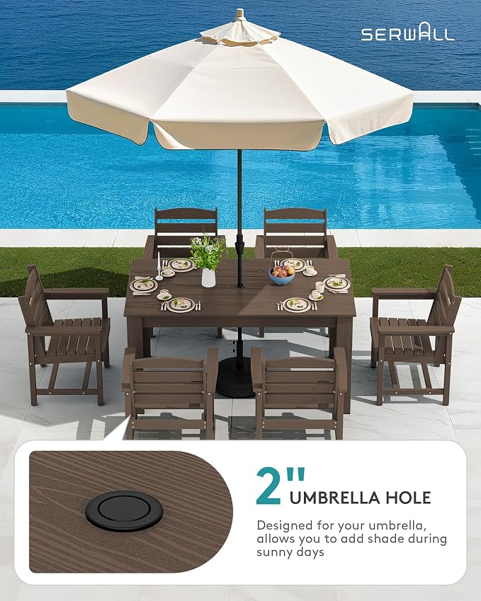 SERWALL Outdoor Dining Sets for 10, HDPE Dining Sets for 10 Person - Image 2