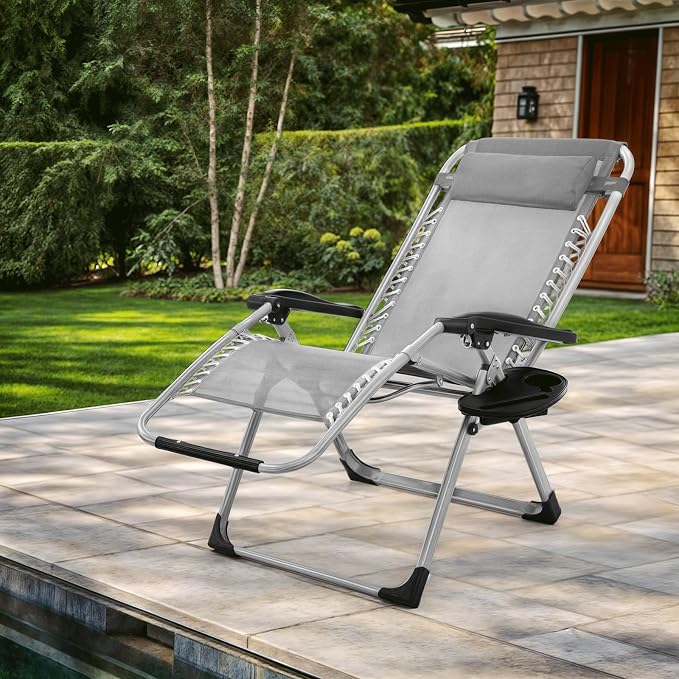 MoNiBloom Beach Chaise Lounge Chair, Patio Folding Recliner - Image 5
