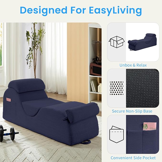 ijuicy 25" Wide Corduroy Yoga Chair, Yoga Lounge Chair - Image 6