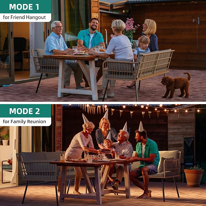 YITAHOME 4 Pieces Patio Furniture Set, Outdoor Wicker Conversation Sectional - Image 5