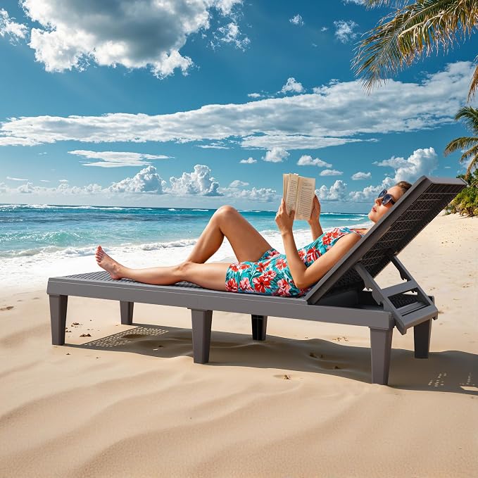 Greesum Outdoor Chaise Lounge Chairs Set of 4 - Image 7