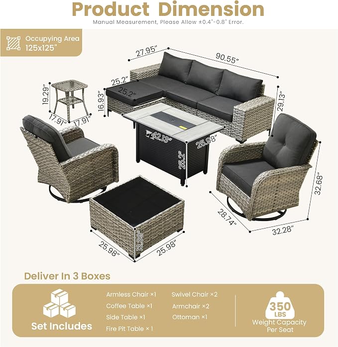 HOOOWOOO Outdoor Sectional Furniture Set - Image 8