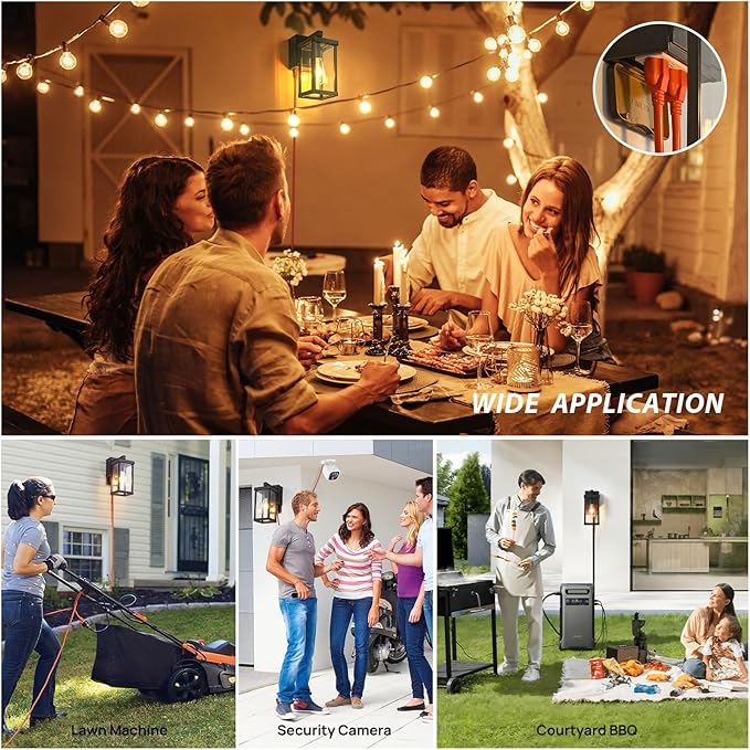 Dusk to Dawn Porch Lights with GFCI Outlets Waterproof Outdoor Wall Lights - Image 4
