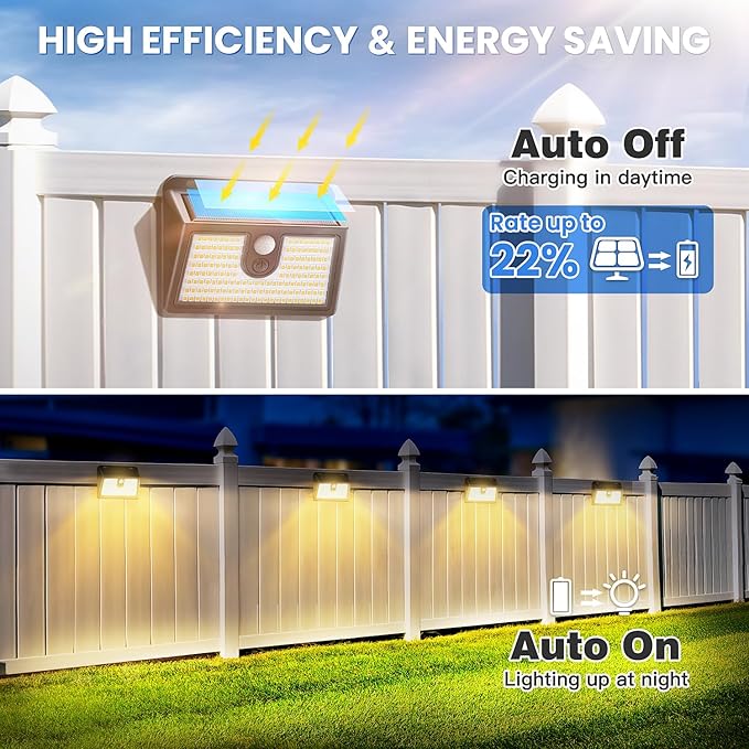Solar Motion Sensor Outdoor Lights, Super Bright Solar Lights Outdoor Waterproof - Image 3
