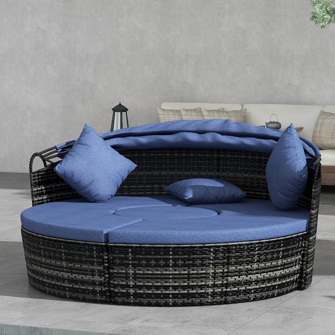 Outsunny 4-Piece Round Convertible Daybed - Image 7