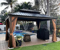PURPLE LEAF Hardtop Gazebo 10' X 14' Metal Roof by PURPLELEAF