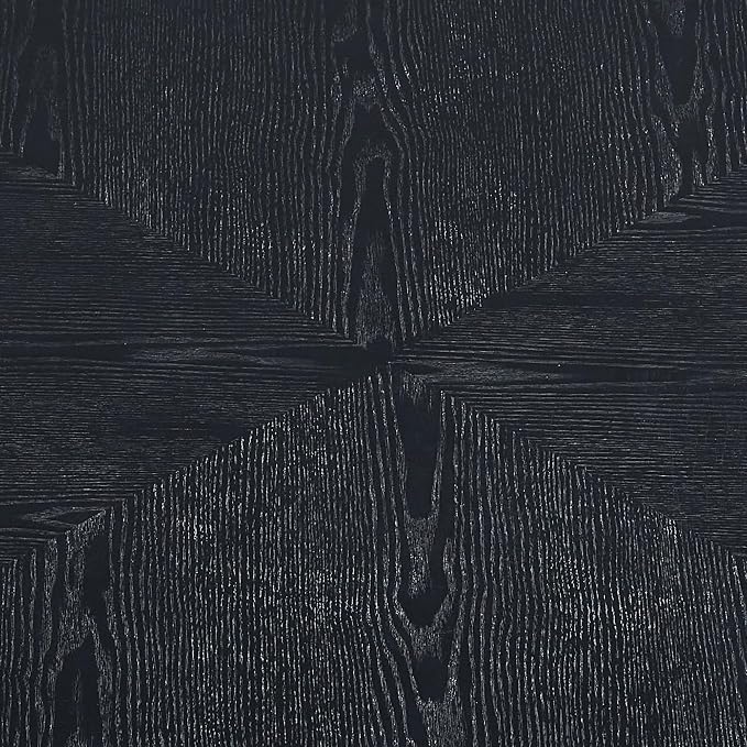 Black Round Coffee Table for Living Room Modern Drum Coffee Table Wood Circle - Image 4