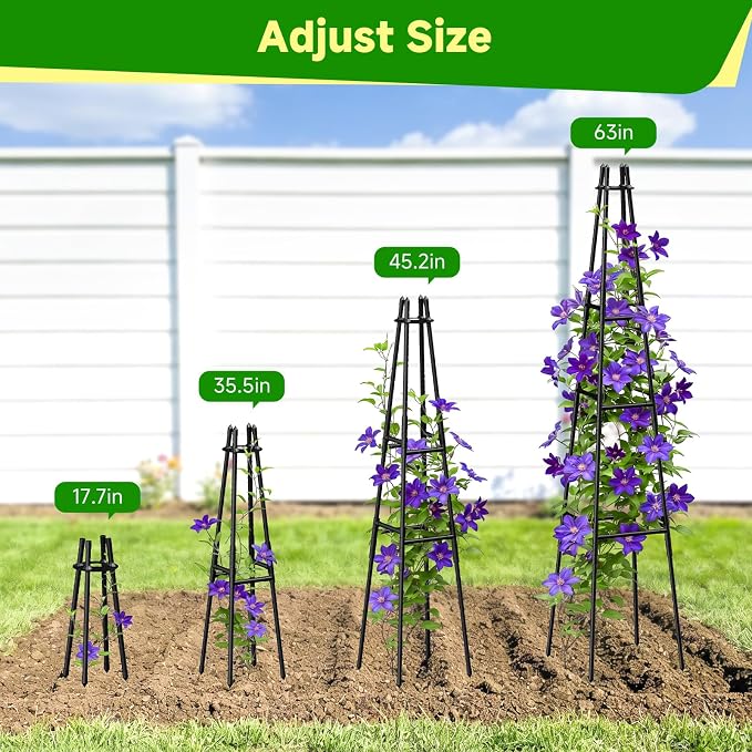 1 Pack Garden Obelisk Trellis for Climbing Plants Outdoor Indoor Pots, Plant - Image 5