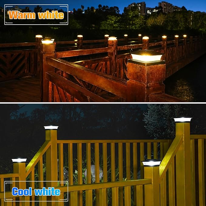 VOLISUN Solar Post Cap Lights Outdoor 4x4/6x6 Wooden/Vinyl Fence Cap Lights - Image 3