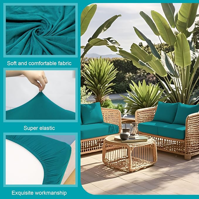 12 Pcs Stretch Patio Cushion Covers, Outdoor Couch Covers Replacement, Outdoor - Image 3