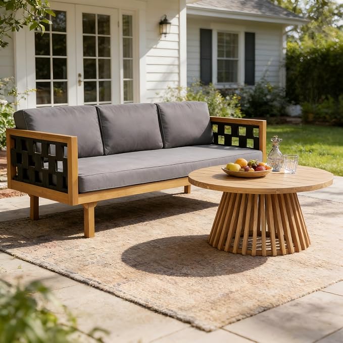 Christopher Knight Home Rosie Patio Sofa and Coffee Table Set, 2 Piece Outdoor - Image 4