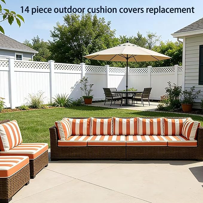 Outdoor Cushion Covers for Patio Furniture, Patio Cushion Covers Replacement - Image 6