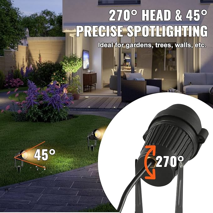 VEVOR Landscape Lighting, 6W Low Voltage LED Landscape Lights, IP66 Waterproof - Image 3