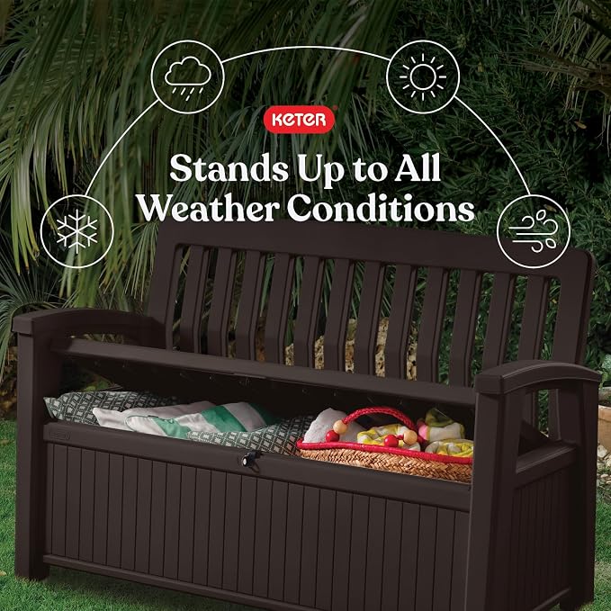 Keter 60 Gallon Storage Bench Deck Box - Image 4