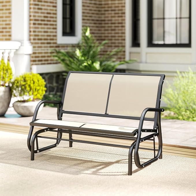 Outsunny 2-Person Outdoor Glider Bench, Patio Double Swing Rocking Chair - Image 10
