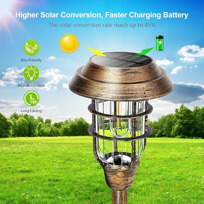 LETMY Solar Outdoor Lights, 8 Pack Bright Solar Pathway Lights Outdoor - Image 7