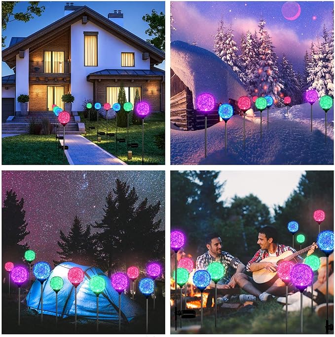Solar Garden Lights Outdoor, Upgraded Globe Powered Garden Light - Image 2