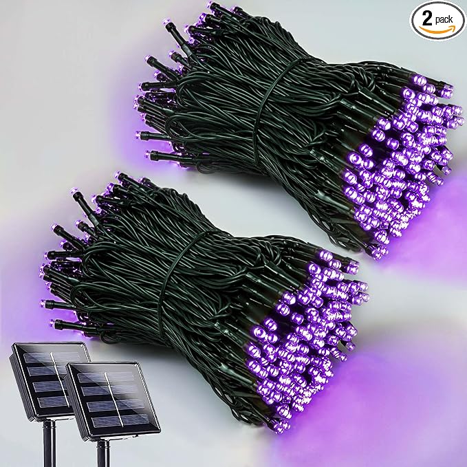 2 Pack 200 LED Solar Christmas Lights Outdoor Waterproof, Solar String Lights by EEW