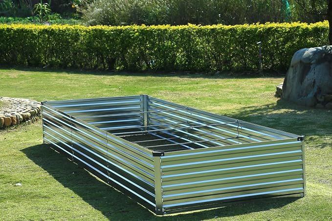 2 Pack 12x2x1FT Galvanized Raised Garden Bed Kit, Outdoor Metal Planter Box - Image 4