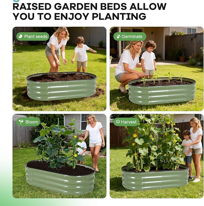 Galvanized Raised Garden Bed Outdoor, Rust-Resistant Garden Planter Box - Image 3