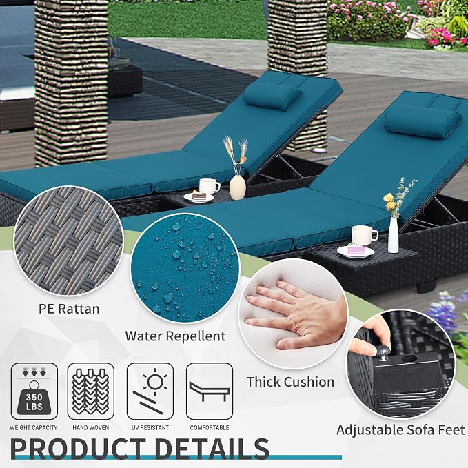 WAROOM Outdoor Chaise Lounge Chairs - Image 4
